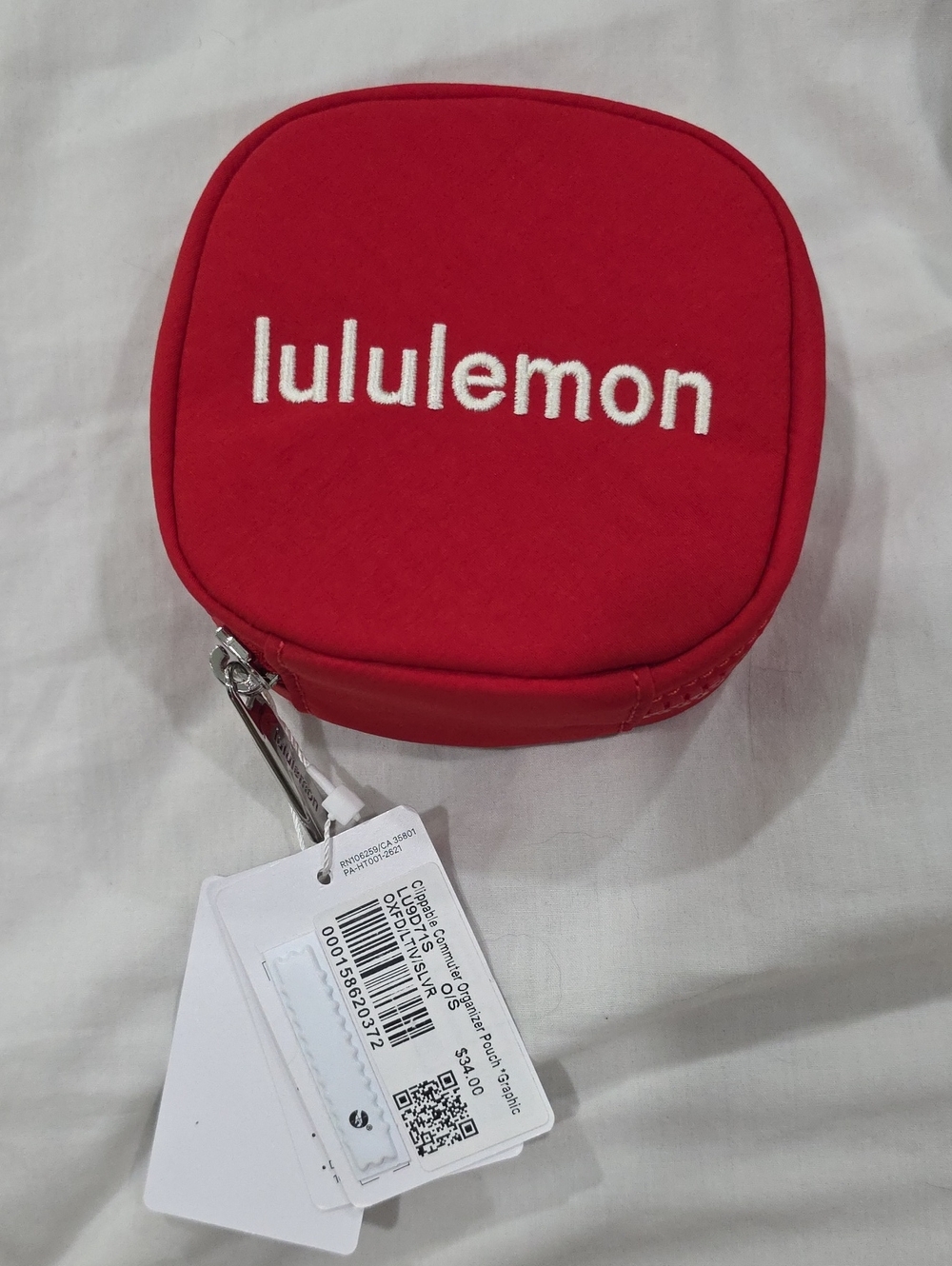 lululemon athletica Red Quilted Zip Pouch
